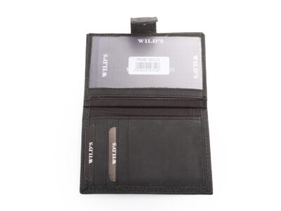 Skórzane, czarne etui na karty i dokumenty w stylu vintage zapinane na zatrzask - obrazek 4