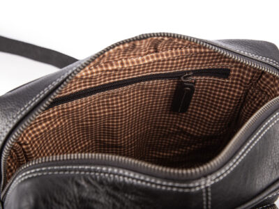 Duża męska torba miejska na ramię ze skóry naturalnej czarna Ekavale - obrazek 9