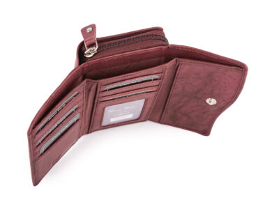 Duży damski portfel burgundowy uszyty z miękkiej i przyjemnej w dotyku skóry naturalnej RFID - obrazek 6