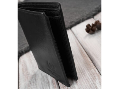 Mały, elegancki portfel męski skórzany czarny z ochroną RFID Paolo Peruzzi - obrazek 9