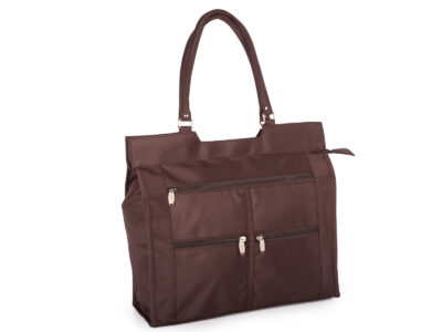 Torba na zakupy brązowa z mocnego materiału - mikrofiby pojemny - obrazek 1