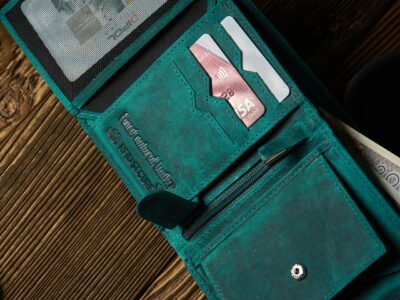 Portfel damski średni z grubej skóry naturalnej vintage RFID turkusowy Paolo Peruzzi - obrazek 11