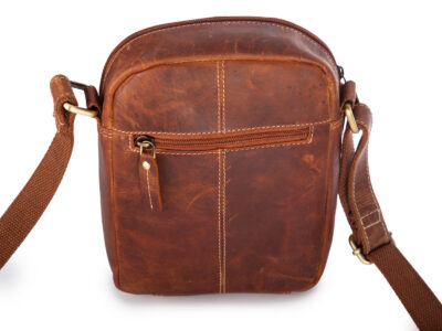 Wygodna brązowa torba męska na ramię skórzana w stylu vintage Jorey - obrazek 5