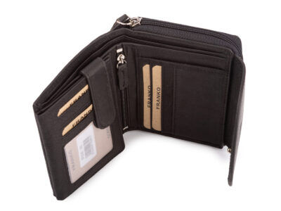 Czarny portfel damski Franko z miękkiej naturalnej skóry RFID - obrazek 7