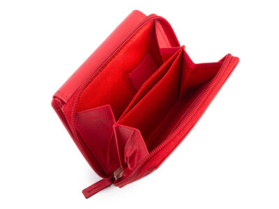 Czerwony portfel damski Franko z miękkiej naturalnej skóry RFID - obrazek 9