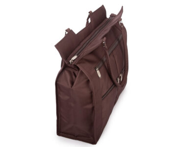 Torba na zakupy brązowa z mocnego materiału - mikrofiby pojemny - obrazek 2