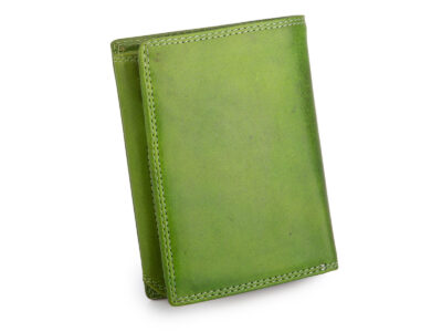 Pionowy portfel wykonany w 100% ze skóry naturalnej z RFID zielony Blue Burry - obrazek 7