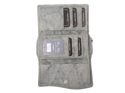 Duży damski portfel szary uszyty z miękkiej i przyjemnej w dotyku skóry naturalnej RFID - obrazek 2