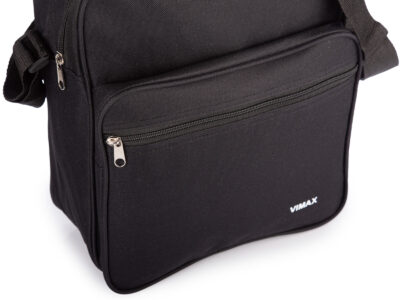 Materiałowa, pionowa torba męska na ramię w kolorze czarnym do pracy. - obrazek 5