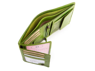 Pionowy portfel wykonany w 100% ze skóry naturalnej z RFID zielony Blue Burry - obrazek 6