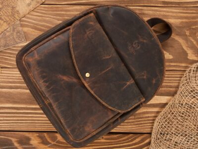 Plecak damski skórzany w stylu vintage w kolorze brązowym Paolo Peruzzi - obrazek 4