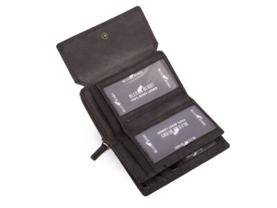 Duży portfel damski uszyty z surowej skóry naturalnej z ochroną RFID czarny - obrazek 4