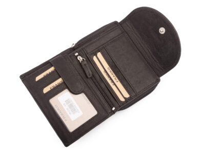 Czarny portfel damski Franko z miękkiej naturalnej skóry RFID - obrazek 4