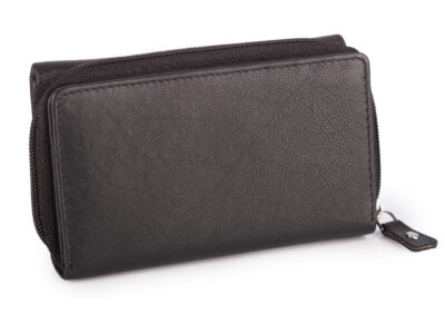 Duży damski portfel czarny uszyty z miękkiej i przyjemnej w dotyku skóry naturalnej RFID - obrazek 4