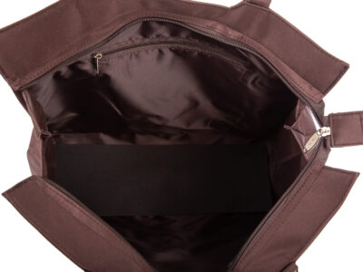 Torba na zakupy brązowa z mocnego materiału - mikrofiby pojemny - obrazek 5