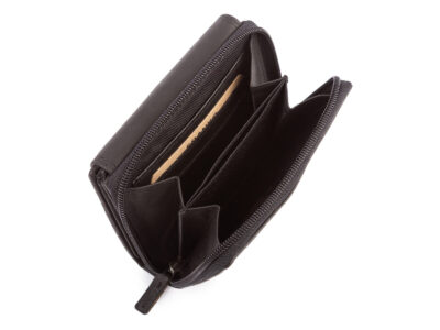 Czarny portfel damski Franko z miękkiej naturalnej skóry RFID - obrazek 8