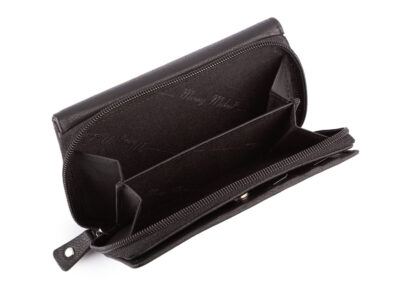 Duży damski portfel czarny uszyty z miękkiej i przyjemnej w dotyku skóry naturalnej RFID - obrazek 6