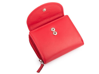 Czerwony portfel damski Franko z miękkiej naturalnej skóry RFID - obrazek 3