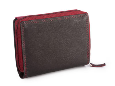 Czarno-fioletowy portfel damski Franko z miękkiej naturalnej skóry RFID - obrazek 2