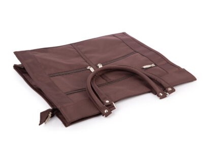 Torba na zakupy brązowa z mocnego materiału - mikrofiby pojemny - obrazek 6