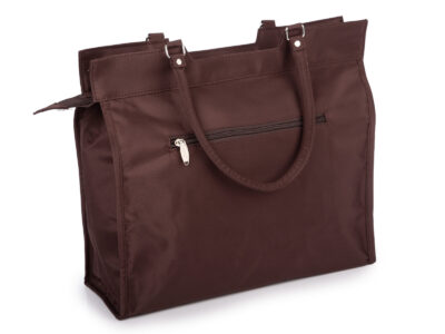 Torba na zakupy brązowa z mocnego materiału - mikrofiby pojemny - obrazek 3