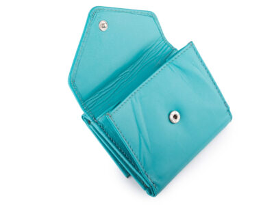 Mały, skórzany portfel damski w kolorze turkusowym J Jones - obrazek 3