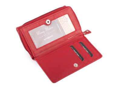 Duży damski portfel czerwony uszyty z miękkiej i przyjemnej w dotyku skóry naturalnej RFID - obrazek 7