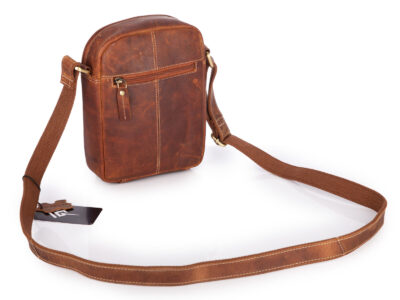 Wygodna brązowa torba męska na ramię skórzana w stylu vintage Jorey - obrazek 4