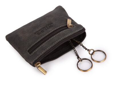 Czarne etui na klucze z grubej skóry naturalnej WILD - obrazek 2