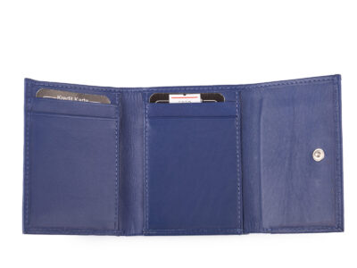 Mały, skórzany portfel damski w kolorze granatowym J Jones - obrazek 4