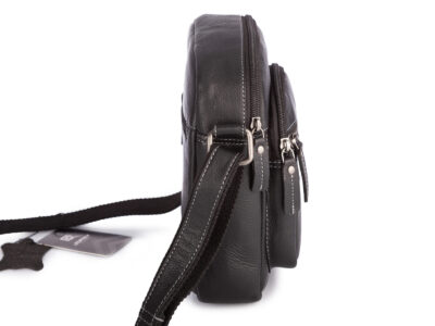 Wygodna czarna torba męska na ramię ze skóry naturalnej licowej Jorey - obrazek 3