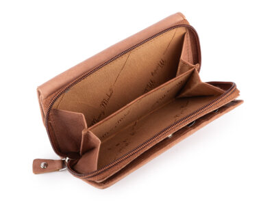 Duży damski portfel beżowy uszyty z miękkiej i przyjemnej w dotyku skóry naturalnej RFID - obrazek 5