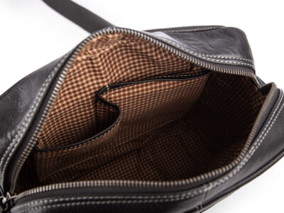 Duża męska torba miejska na ramię ze skóry naturalnej czarna Ekavale - obrazek 10