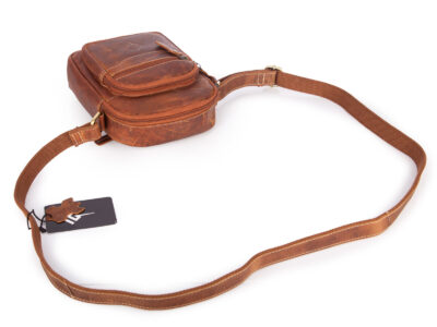 Wygodna brązowa torba męska na ramię skórzana w stylu vintage Jorey - obrazek 6