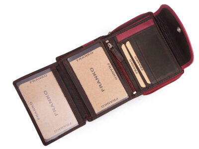 Czarno-fioletowy portfel damski Franko z miękkiej naturalnej skóry RFID - obrazek 5