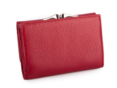 Średni portfel damski ze skóry naturalnej zapinany na bigiel czerwony - obrazek 2