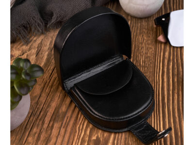 Skórzany, czarny portfel typu bilonówka 'podkówka' Paolo Peruzzi - obrazek 5