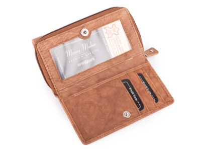 Duży damski portfel beżowy uszyty z miękkiej i przyjemnej w dotyku skóry naturalnej RFID - obrazek 6