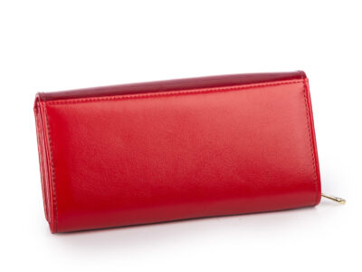 Duży, poziomy, lakierowany portfel damski w kolorze czerwonym Gregorio - obrazek 5