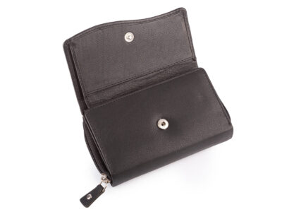 Duży damski portfel czarny uszyty z miękkiej i przyjemnej w dotyku skóry naturalnej RFID - obrazek 3