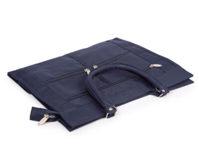 Torba na zakupy granatowa z mocnego materiału - mikrofiby pojemny - obrazek 7