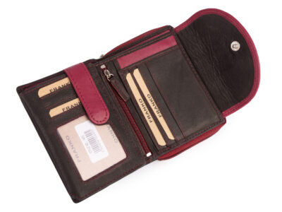 Czarno-fioletowy portfel damski Franko z miękkiej naturalnej skóry RFID - obrazek 4