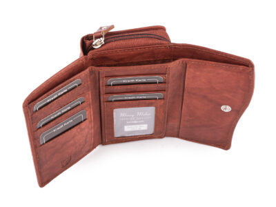 Duży damski portfel ciemnobrązowy uszyty z miękkiej i przyjemnej w dotyku skóry naturalnej RFID - obrazek 5