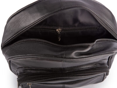 Średniej wielkości, czarny plecak damski miejski z miękkiej skóry naturalnej - obrazek 8