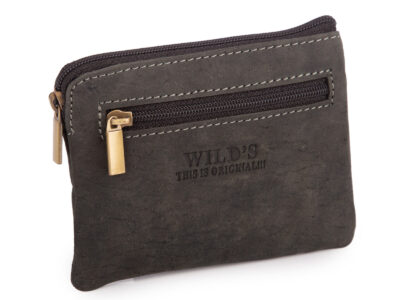 Czarne etui na klucze z grubej skóry naturalnej WILD