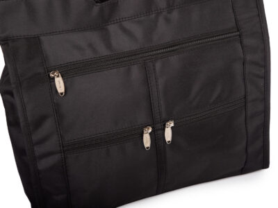 Torba na zakupy czarna z mocnego materiału - mikrofiby pojemny - obrazek 4