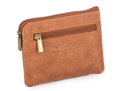Brązowe etui na klucze z grubej skóry naturalnej WILD