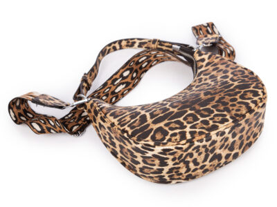 Łódkowata, mała torebka damska z wzorem w modną panterkę - obrazek 7