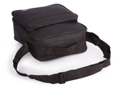 Materiałowa, pionowa torba męska na ramię w kolorze czarnym do pracy. - obrazek 4