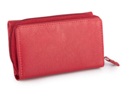 Duży damski portfel czerwony uszyty z miękkiej i przyjemnej w dotyku skóry naturalnej RFID - obrazek 4